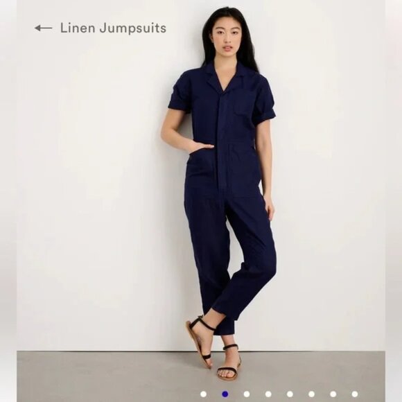 Alex Mill Linen Jumpsuit Navy - Picture 1 of 2